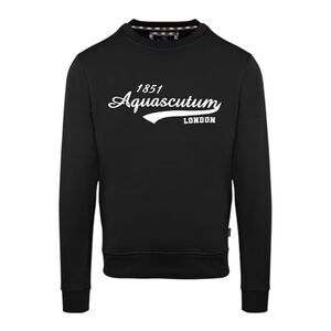 Aquascutum Mens Crew Neck Regular Sweatshirt / Black